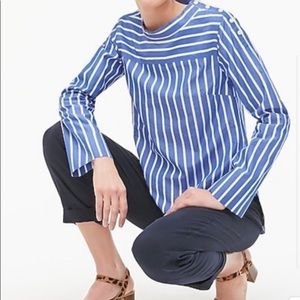 Blue and white strip J Crew top. High m-low